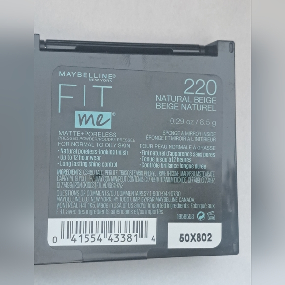 1 Maybelline Fit Me Matte Poreless Pressed Face Powder Makeup, Natural Beige - Picture 3 of 8